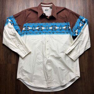 Vintage Cumberland Outfitters Men’s 2XL Aztec Southwestern Pearl Snap Western